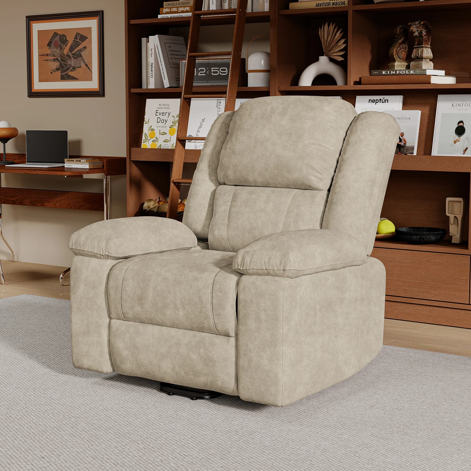 Rosahqnda Sillón de masaje, sillón reclinable eléctrico con función reclinable, calefacción de masaje, sillón de TV