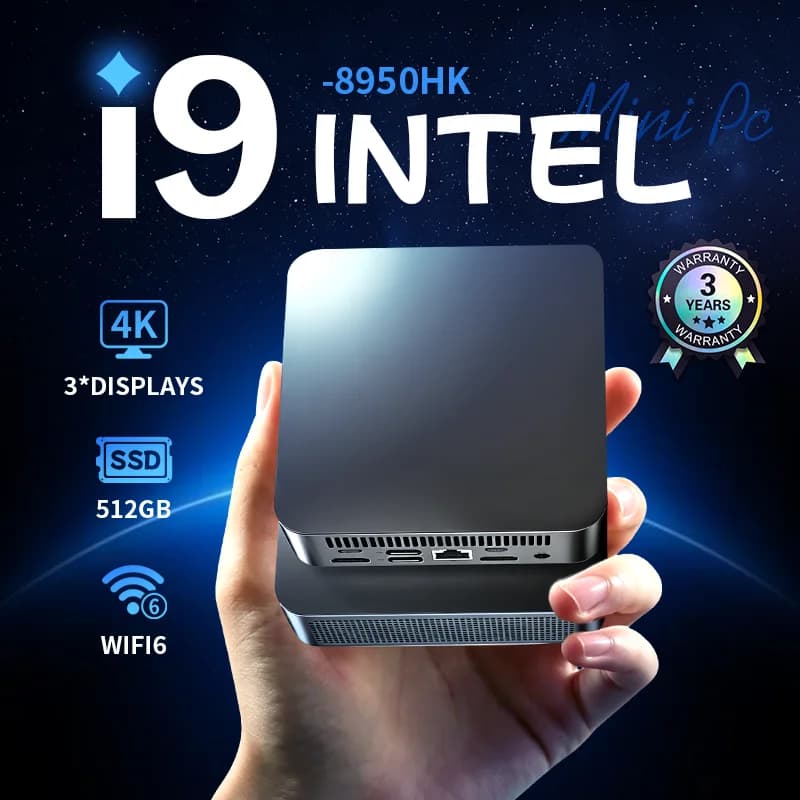 NUEVA Mini Computadora PC Intel Core i9 8950HK/intel i3 6100U 16GB DDR4 1/2TB SSD PC Windows 11 Gráficos UHD Mini PC de Bolsillo 4K HD Mini PC de