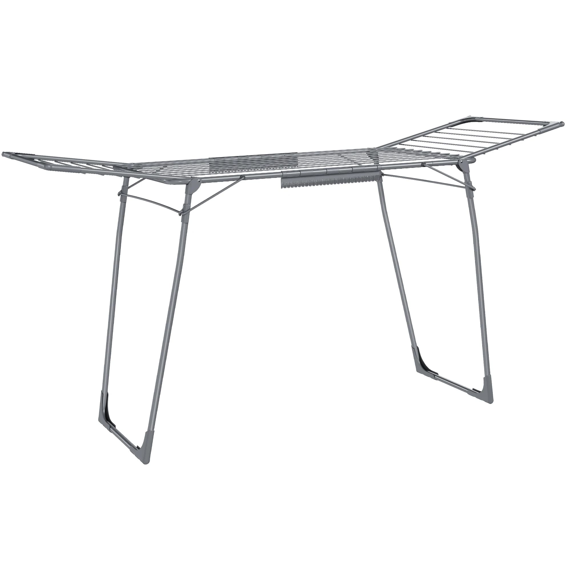 SONGMICS Tendedero de pie, 56,5 x 173 x 96,5 cm, tendedero de alas para ahorrar espacio, con soporte para calcetines, metal, para ropa, toallas,