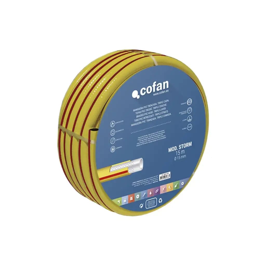Cofan | Manguera | Modelo Storm | 3 capas trenzadas | Fabricada en PVC | Color Amarillo