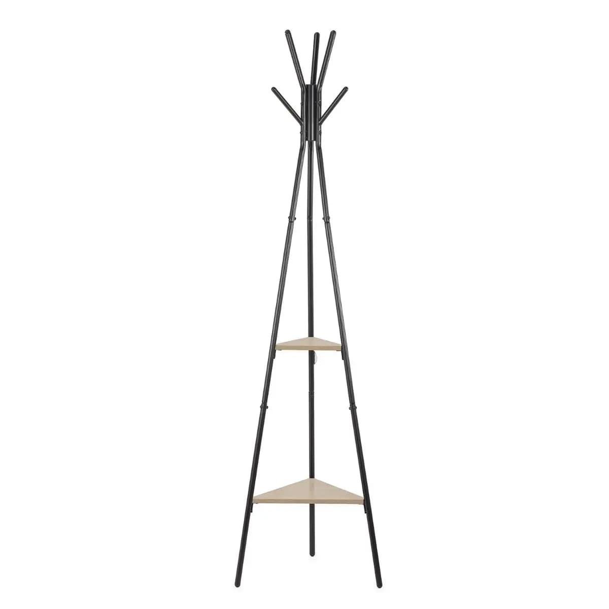 VINTHERA MOA Perchero Con Pie Acero Y Madera 49,5x49,5x180CM Madera  Fácil montaje