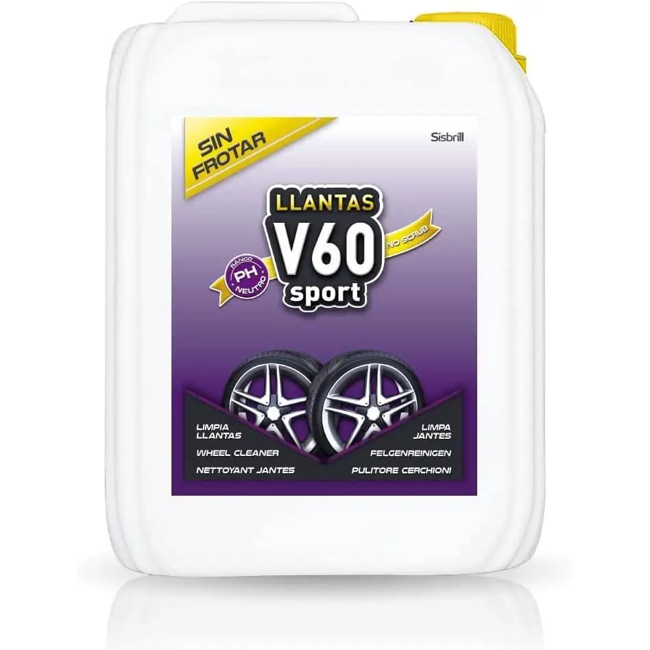 Sisbrill V60 Sport Limpia Llantas - Neutro y Seguro - Efecto Gecko Spray (5 Litros)