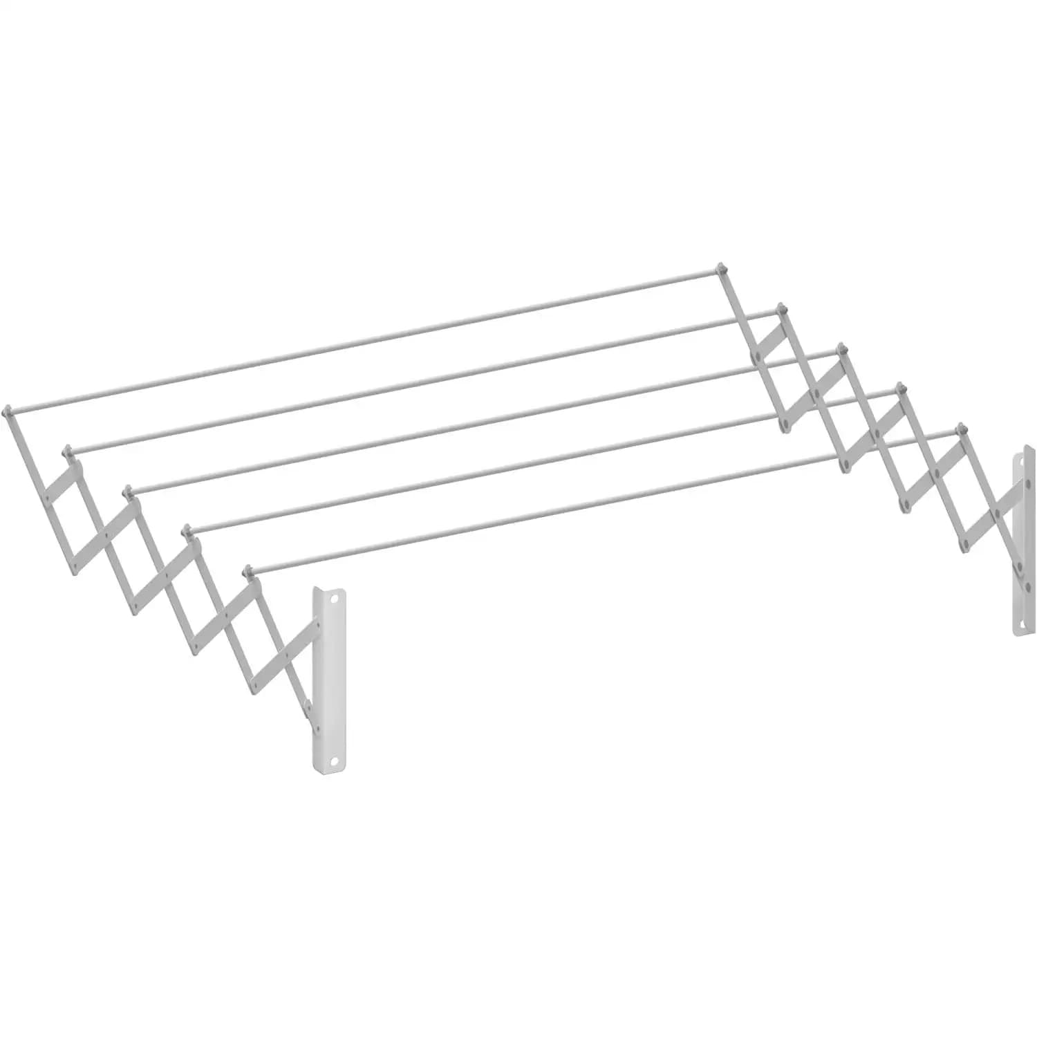 Tendedero de ropa Extensible de Acordeón de Acero Pintado Blanco Epoxi Cuncial en varias medidas: 80, 100, 120 y 140cm