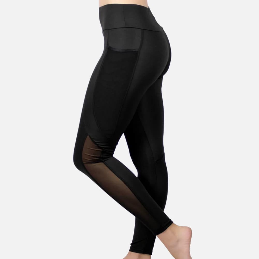 Leggings deportivos con transparencias y bolsillo lateral, transparencias, mallas para yoga, pilates y fitness, Le Côté Chic