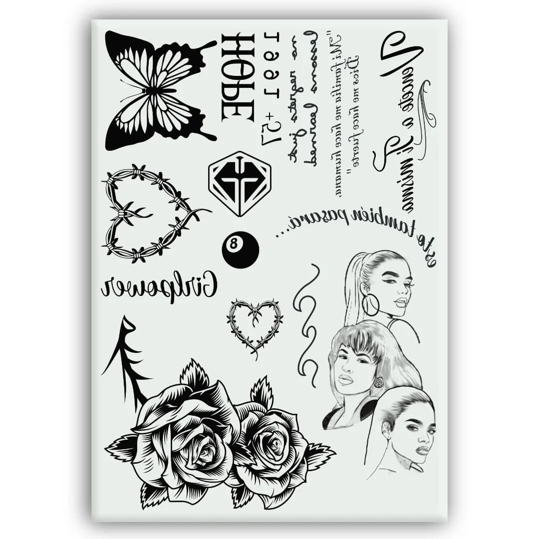 Set de Calcomanías de Karol G - Tatuajes Temporales para Disfraz - Carnaval - Halloween - Cosplay