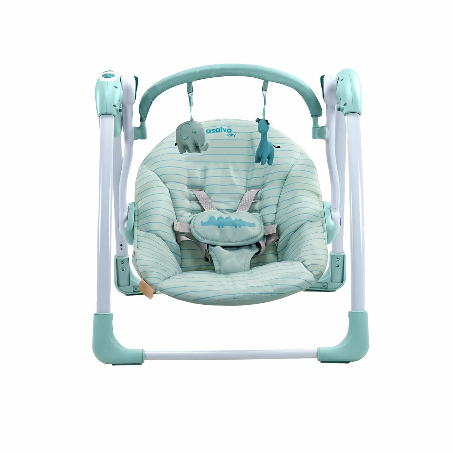 Asalvo Columpio Musical Daddy  – Desde el Nacimiento, 5 Velocidades, Temporizador, Luces y Sonidos Naturales, Respaldo Reclinable y Plegable