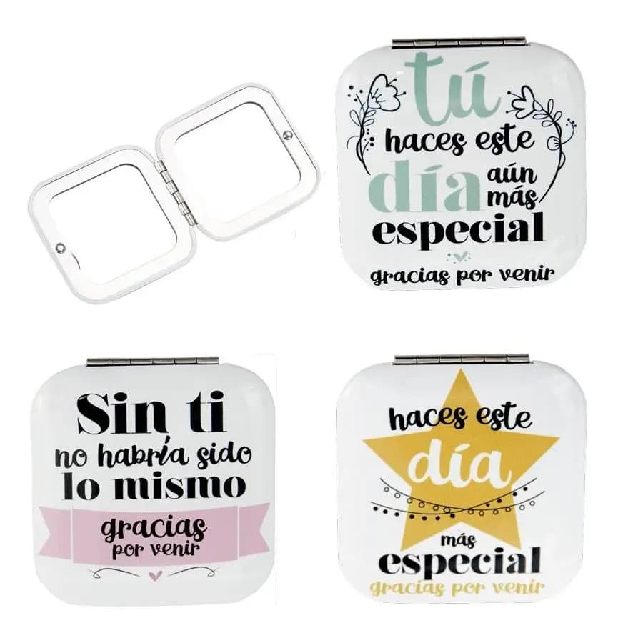 Lote 20 Espejos con Frases Gracias por Venir" - Espejos Originales Regalos Bodas"