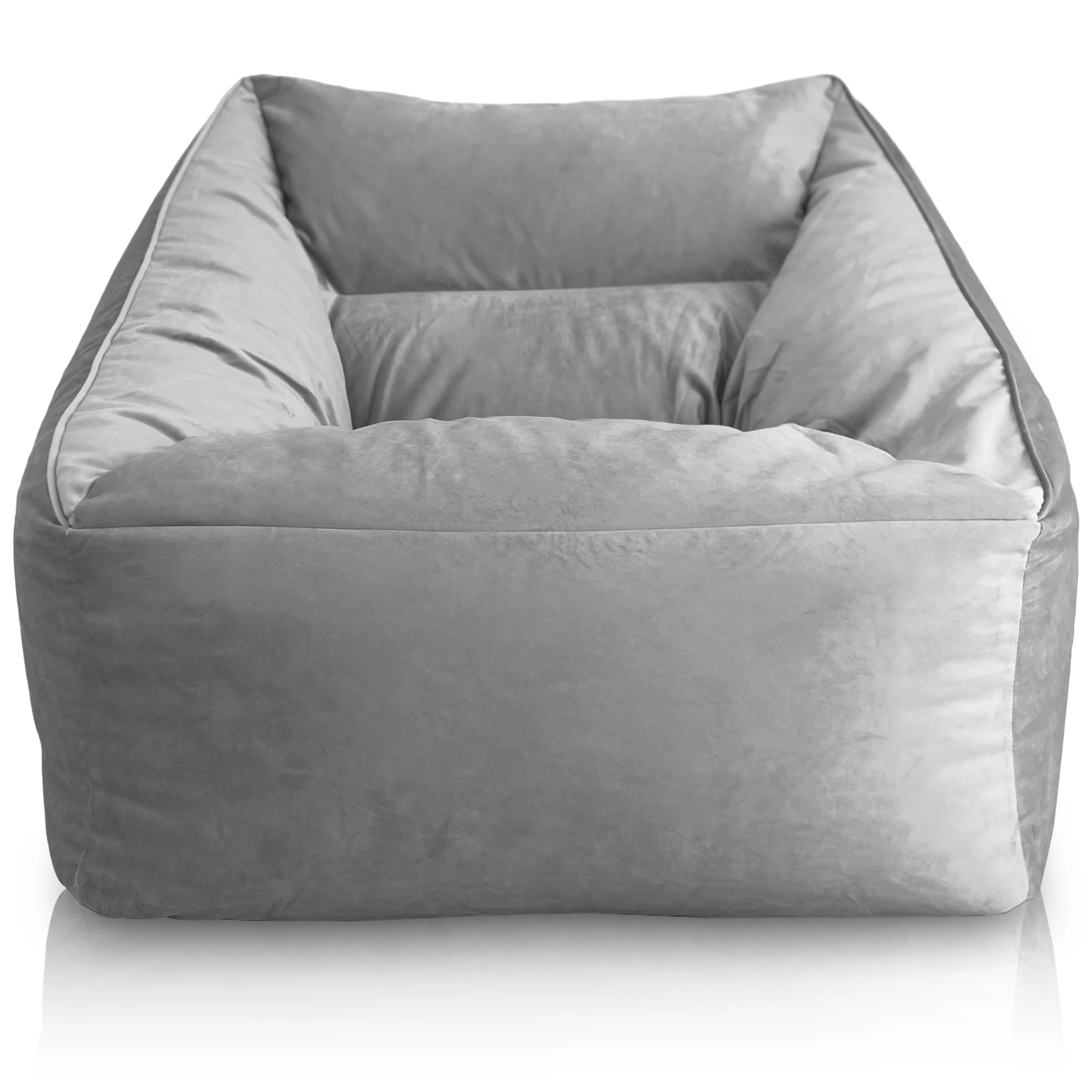 Sofá Puff Gigante XXL de Lujo en Terciopelo - Diseño con Reposapiés Incluido para Relax o Gaming - Bean Bag Chair Grande - Aiire