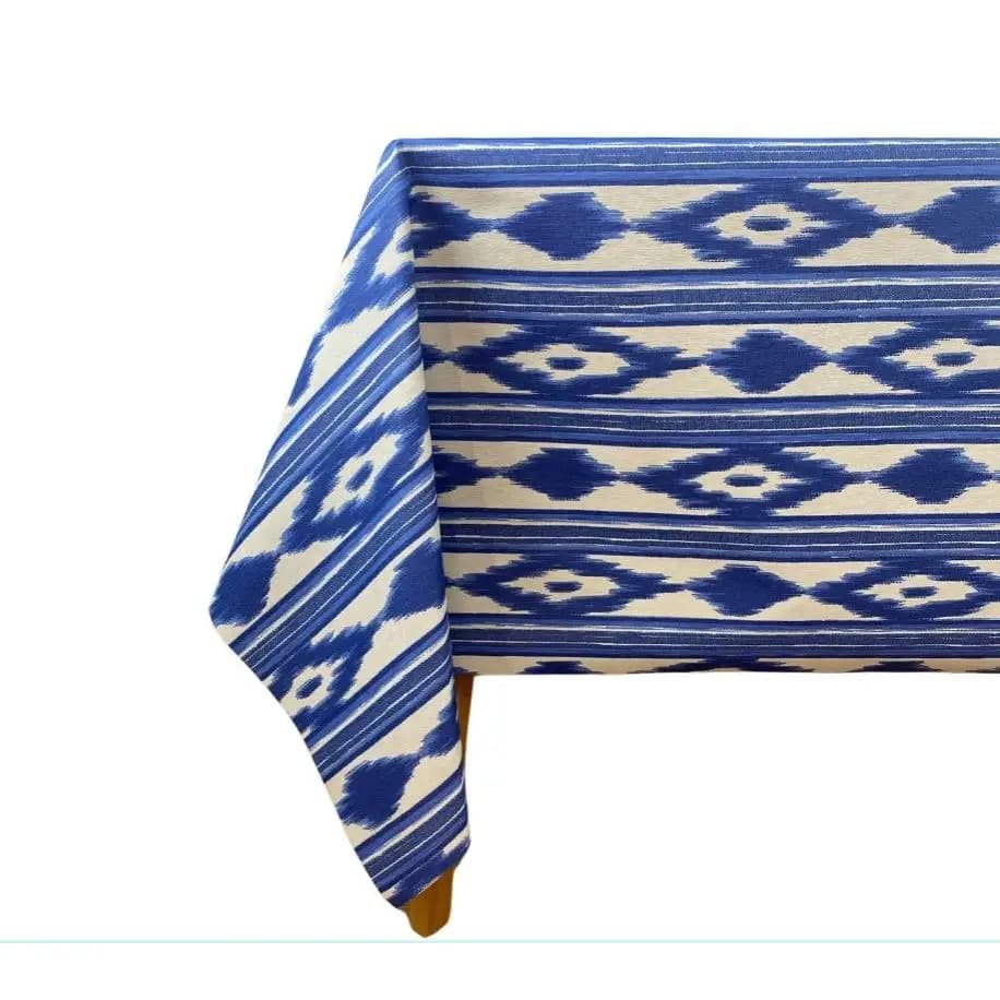 Mantel de Tela Resinada Antimanchas Hulehule Tex - Estampado Mallorquín Blanco - Ideal para Hogar