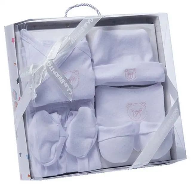 Set regalo bebé primera puesta bebé Osito 5 piezas Gamberritos en caja