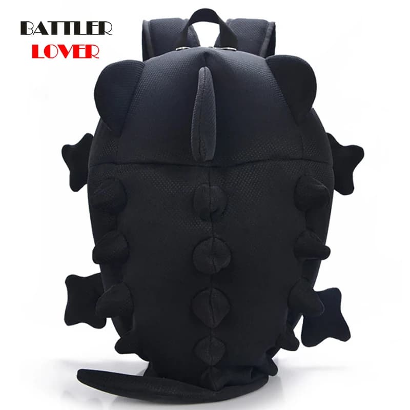 Mochila De camaleón 3D para mujer, morral escolar de lona negra con estilo, Unisex, con forma de Animal