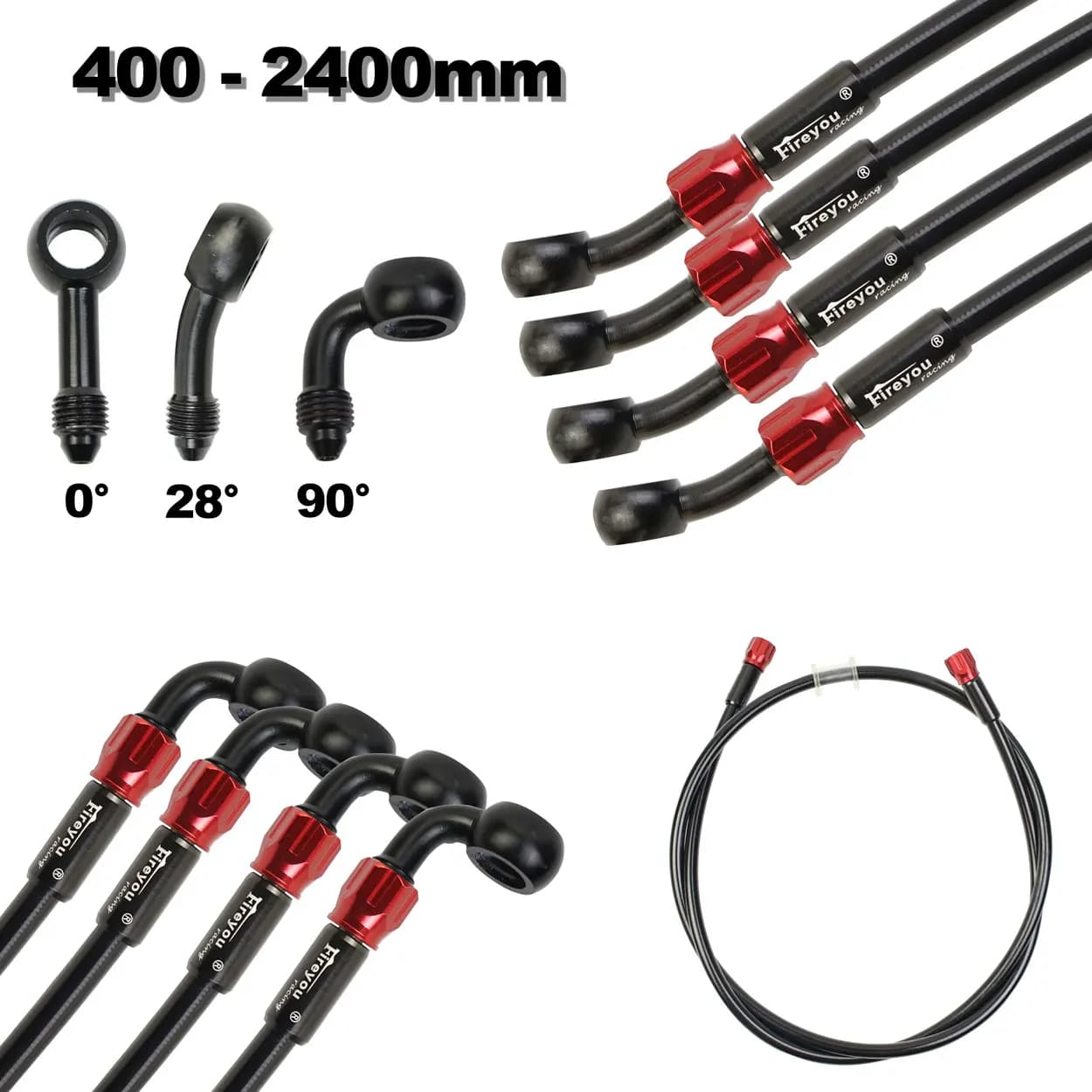 Manguera de freno de motocicleta, tubo de embrague hidráulico AN3 de 10mm, cilindro maestro de aceite de freno, tubo DOT reforzado ATV Dirt Pit