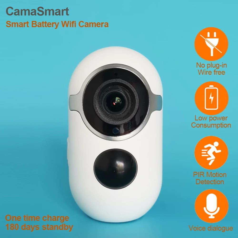 Cámara exterior Tuya de 3MP, batería Wifi, 5200mAh, videcámara de baja potencia, resistente al agua, detección de movimiento PIR, 8 Uds., visión
