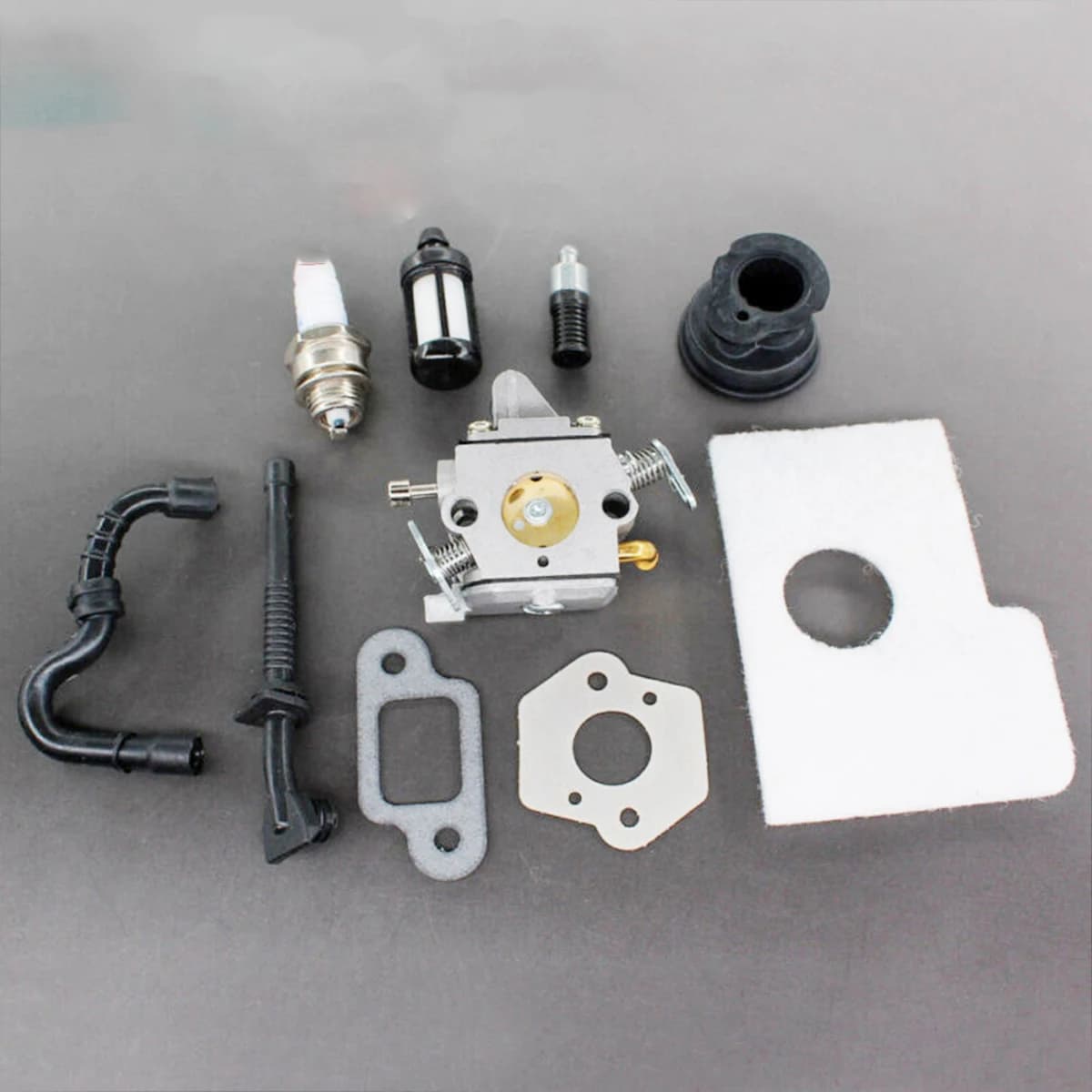 Carburador para motosierra MS170 MS180 017 018, filtro de aire, línea de combustible, silenciador, junta, colector de admisión, bujía