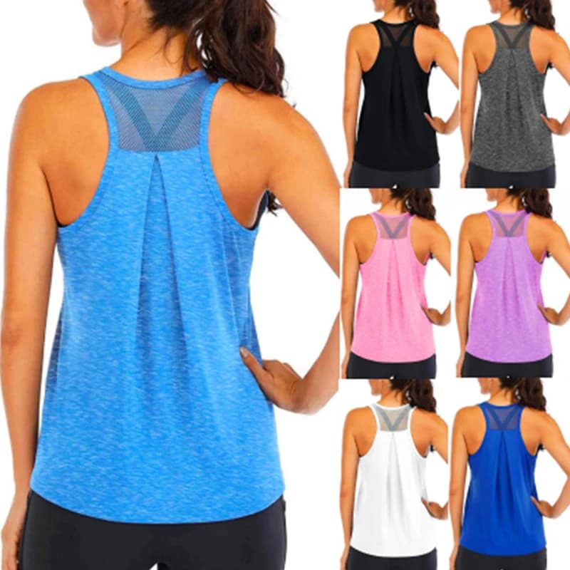 Camiseta de Yoga para mujer, nuevo estilo, camisetas holgadas para Fitness, chaleco para mujer, Camiseta deportiva sin mangas, blusa de entrenamiento