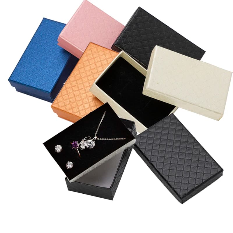Caja de joyería de 32 Uds., caja de anillo y collar de 8x5CM para joyería, embalaje de joyería multicolor, Cajas de Regalo, exhibición de