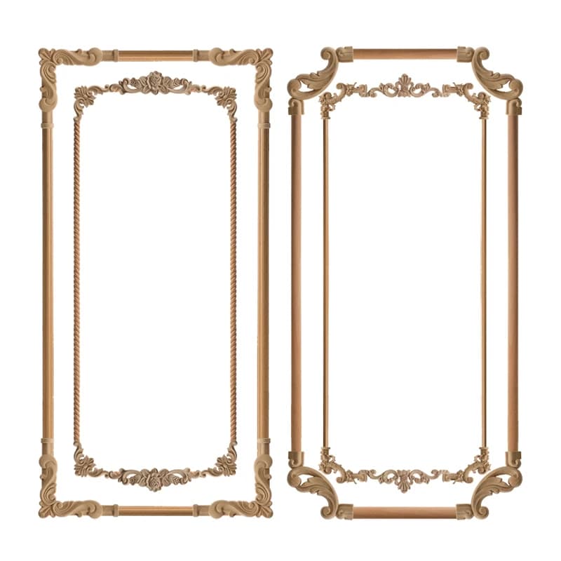 Apliques de madera, flor de esquina, tallado exquisito, muebles naturales, molduras de madera, accesorios Vintage sin pintar, calcomanía decorativa
