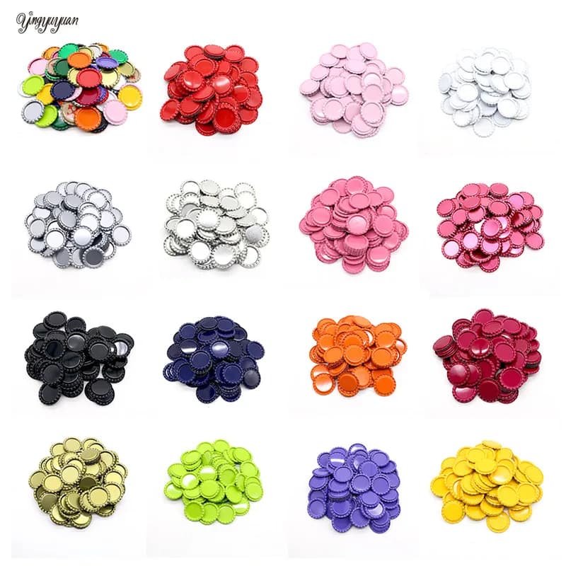 Tapas de botella aplanadas redondas de 25mm para manualidades, accesorios de joyería para collar, lazos para el pelo, DIY, lote de 200 unidades