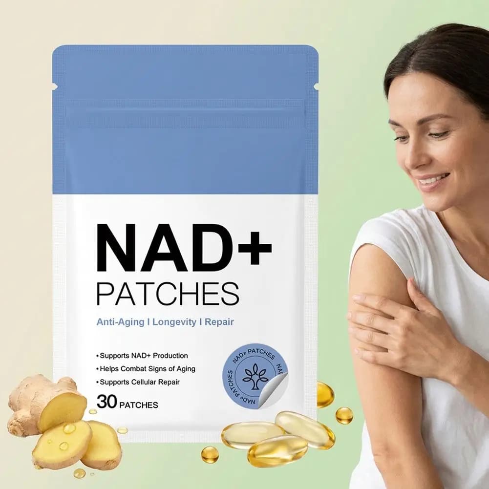 60 Parches de Cuidado Corporal con NAD+ para Mujeres y Hombres, Parches Portátiles Revitalizantes y Nutritivos para la Piel, Favorecen la Producción