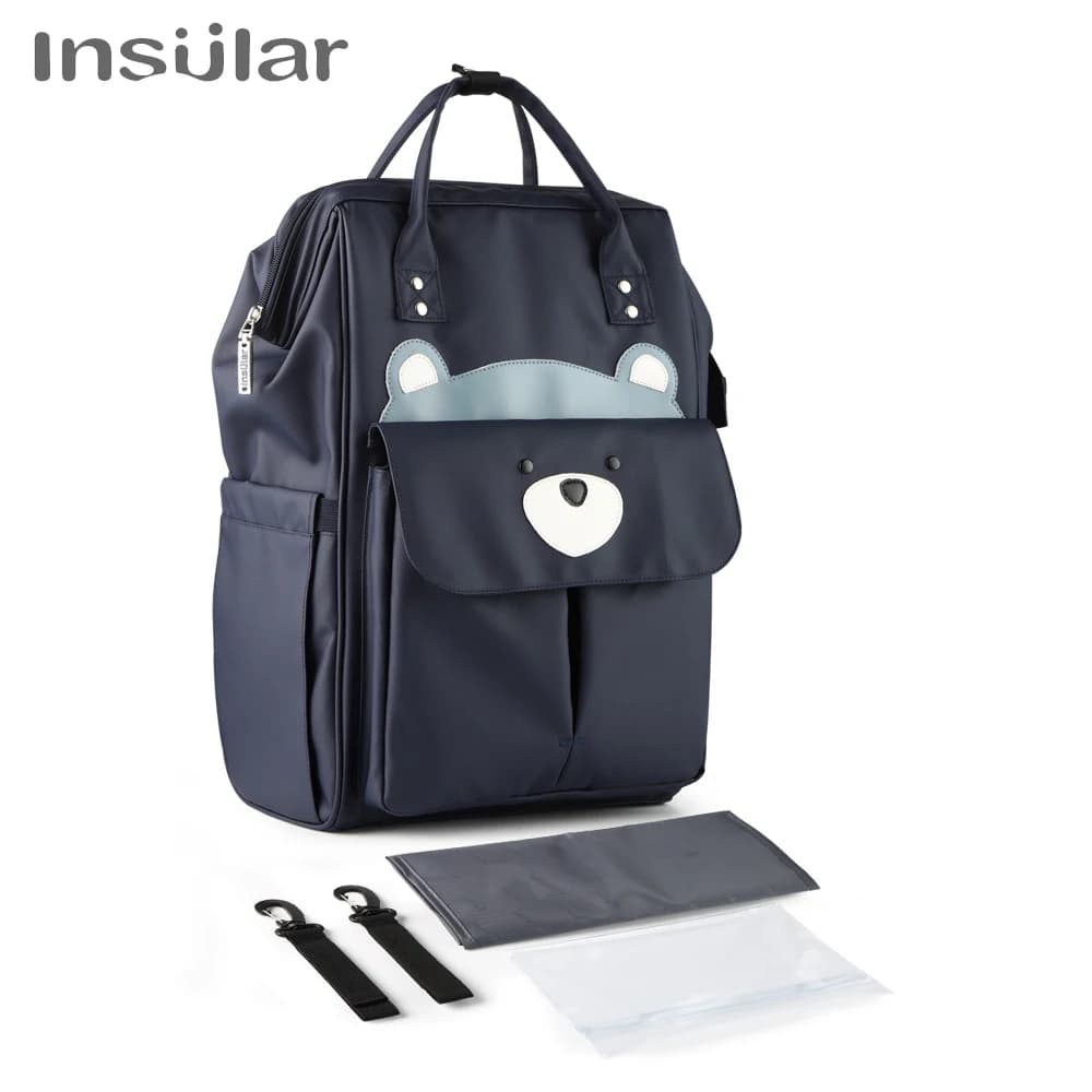 Mochila impermeable para pañales de mamá, bolsa de viaje de gran capacidad para el cuidado del bebé, cochecito de lactancia, diseño de dibujos