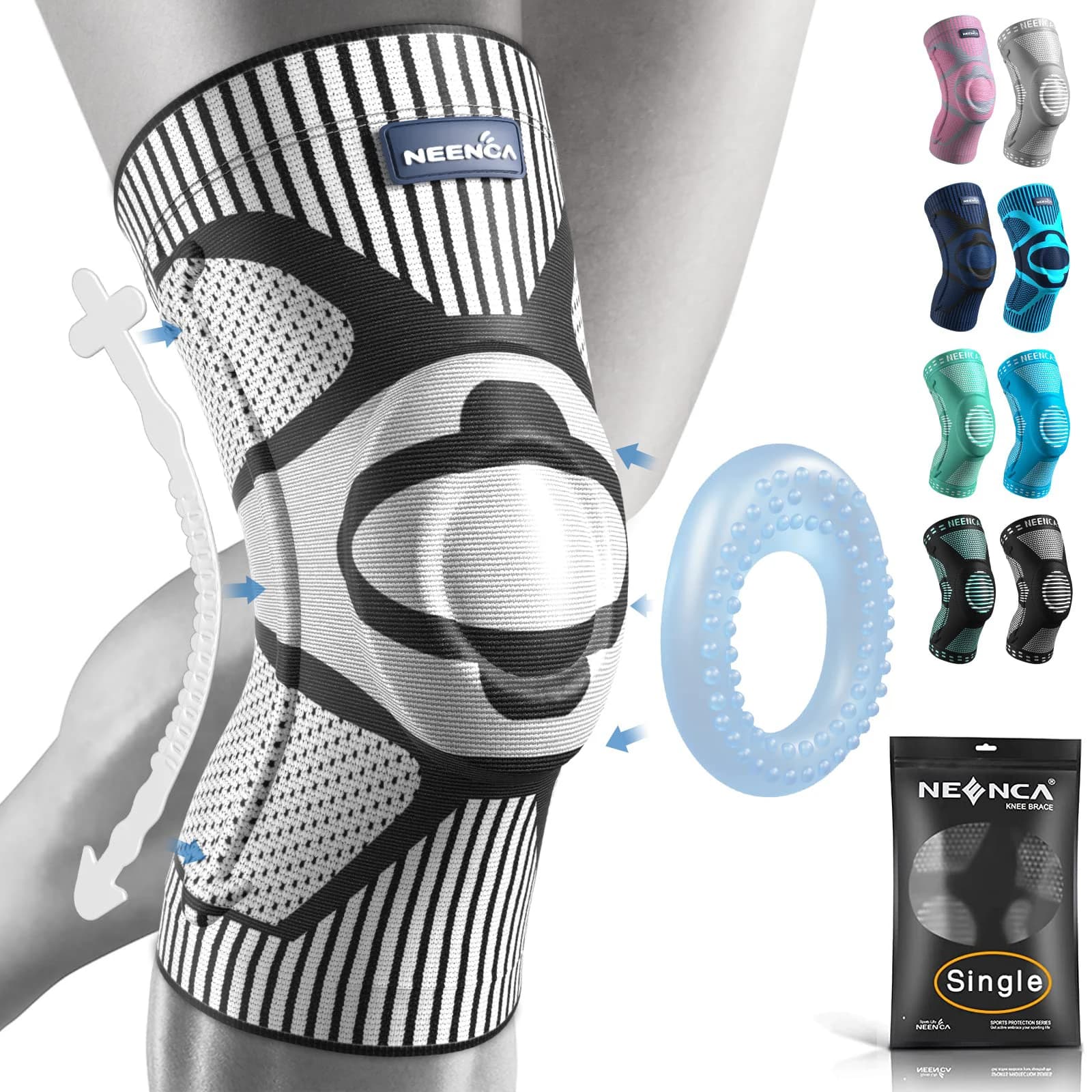 NEENCA-rodilleras de compresión para alivio del dolor de rodilla, manga para desgarro de menisco, artritis ACL, dolor articular, recuperación de