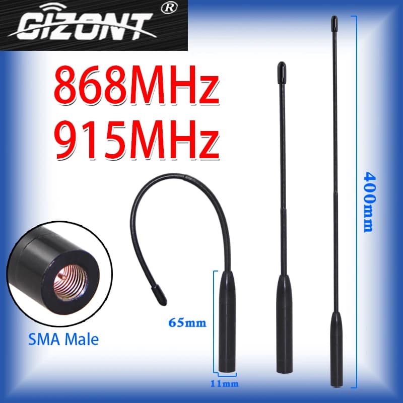 Antena de módulo LoRa personalizada de 2 piezas para Meshtastic 868MHz 915MHz, antena flexible omnidireccional de alta ganancia con conector SMA