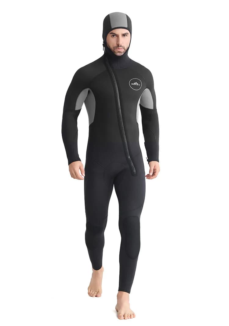 SBART nuevo traje de buceo de una pieza de 5mm, sombrero para hombre, traje de buceo térmico grueso, traje de baño de invierno, traje de surf