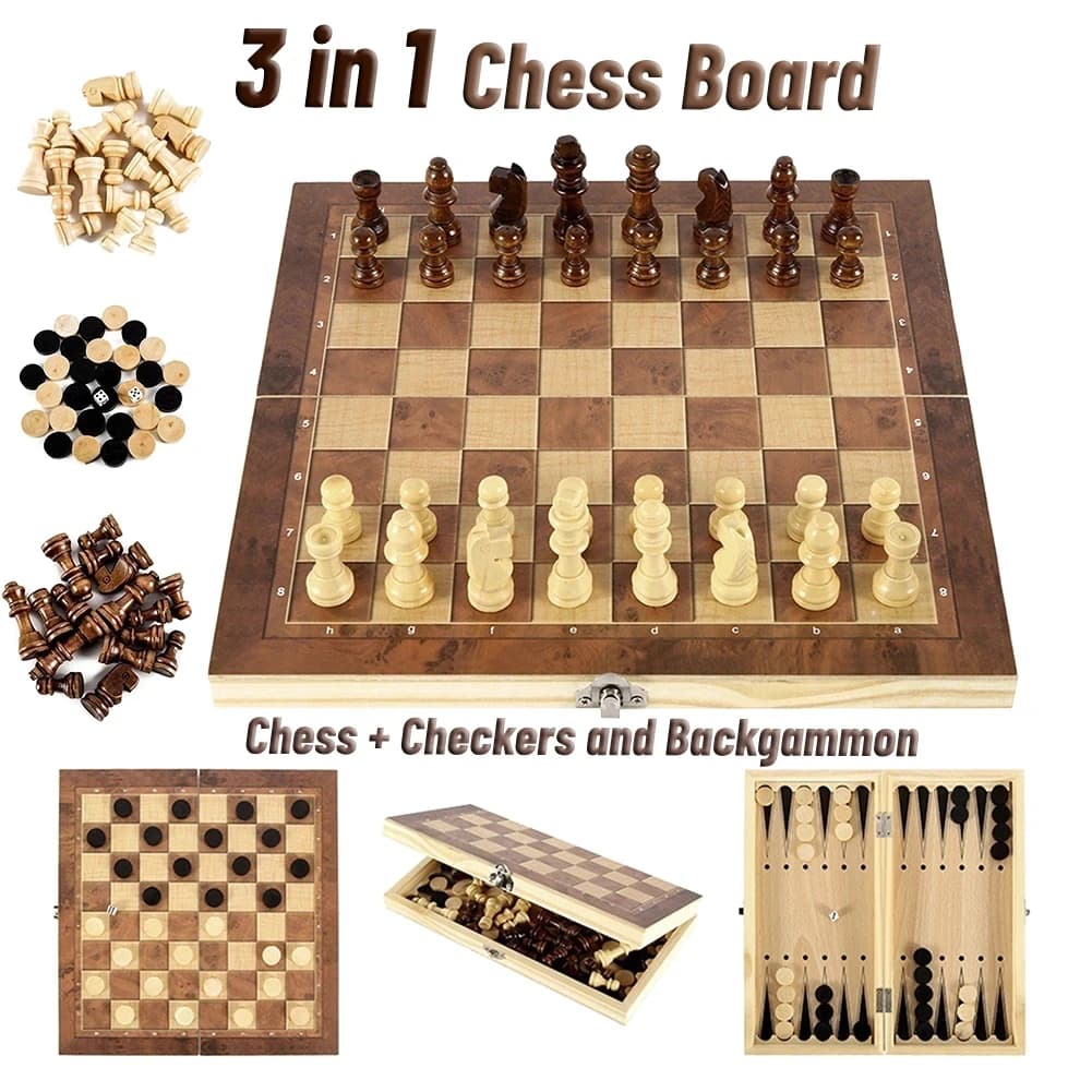 Juegos de mesa de fiesta 3 en 1, dados, ajedrez, tablero de Backgammon, entretenimiento, juegos de viaje, damas, ajedrez
