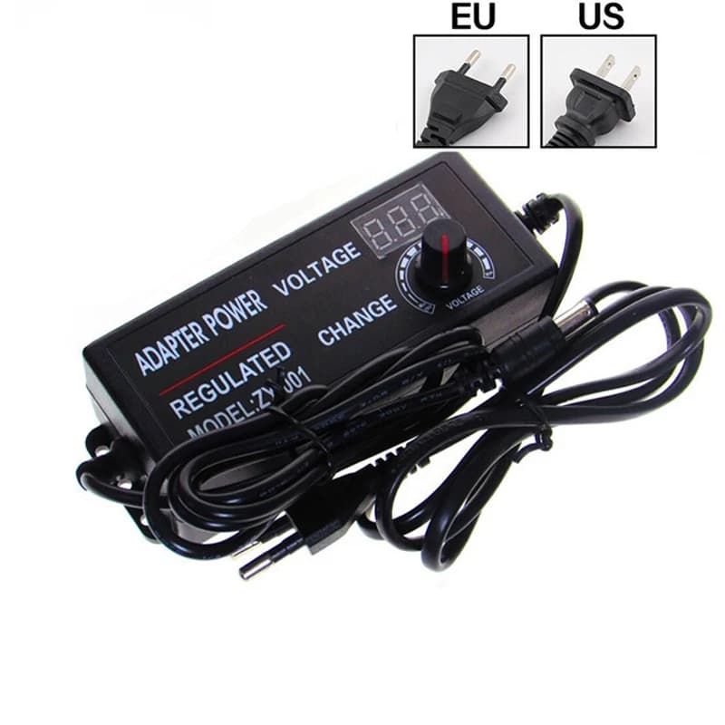 Adaptador de fuente de alimentación AC DC ajustable, 3V, 9V, 12V, 24V, 36V, 12V, voltios, 1A, 2A, 3A, 5A, 10A, con enchufe adaptador Jack,