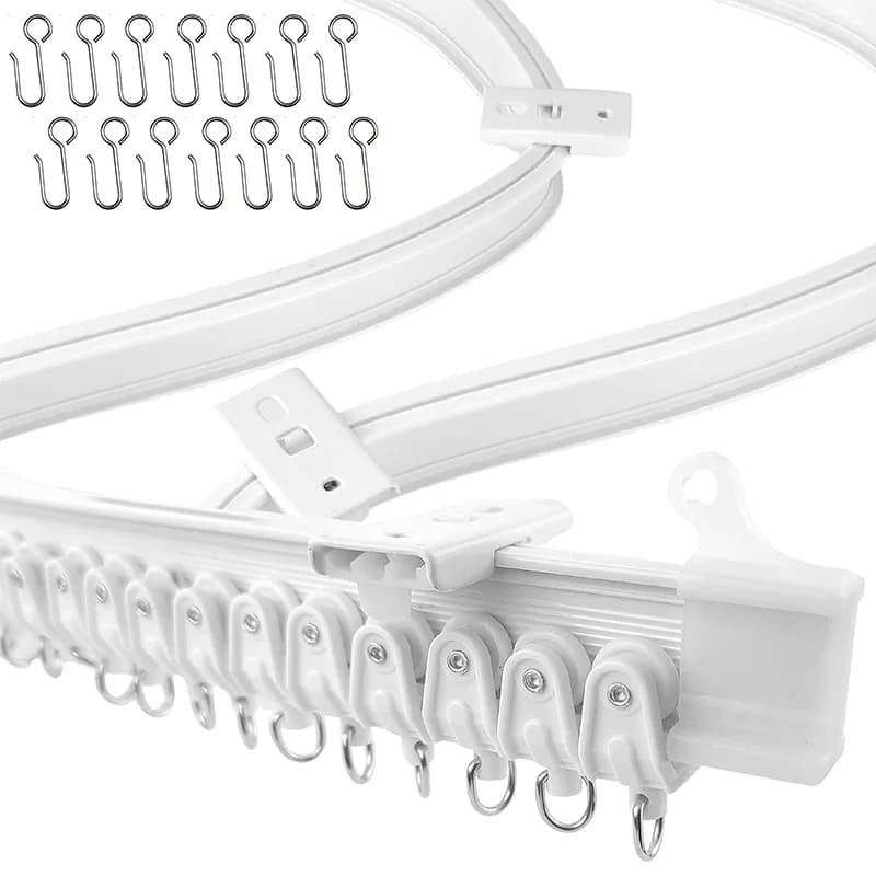 Pista de cortina Flexible de 1-6M, dormitorios, balcones, baños, divisor de habitación, pista silenciosa de techo, accesorios de decoración para