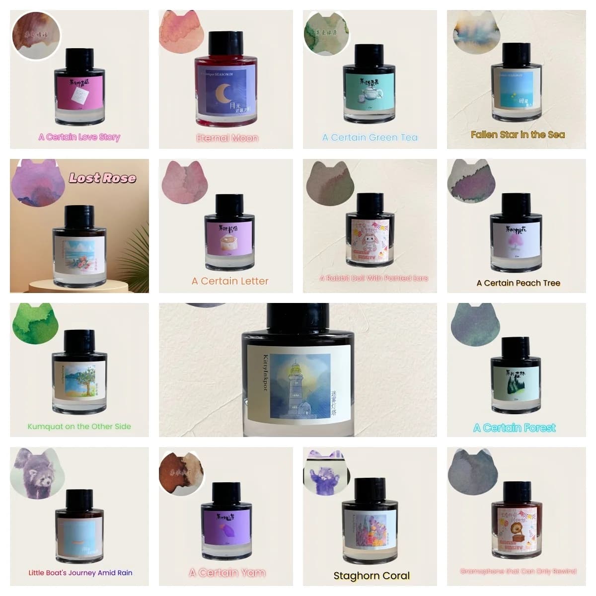 Colección de tinta KittyInkpot Hermosa cromatografía Sheen Shade Ink 35 ml