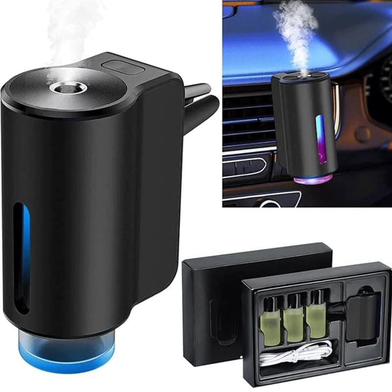 Ambientador en el difusor de Aroma del coche, 3 niveles de difusor de fragancia recargable inteligente ajustable, accesorio Interior para coche