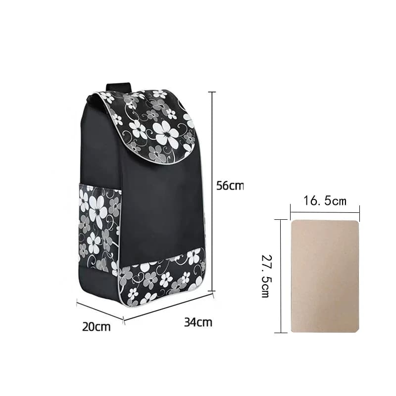Bolsa de compras impermeable colorida para carrito, bolsa de almacenamiento de compra de supermercado de gran capacidad para carrito de compras