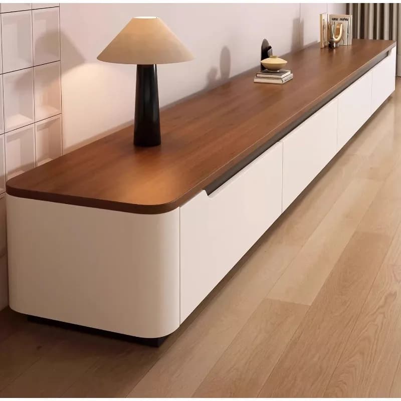 Mueble de TV de Madera Maciza para el Hogar, Moderno y Sencillo, para Sala de Estar, Apartamento Pequeño, Estilo Antiguo Mediano, Mueble de TV de