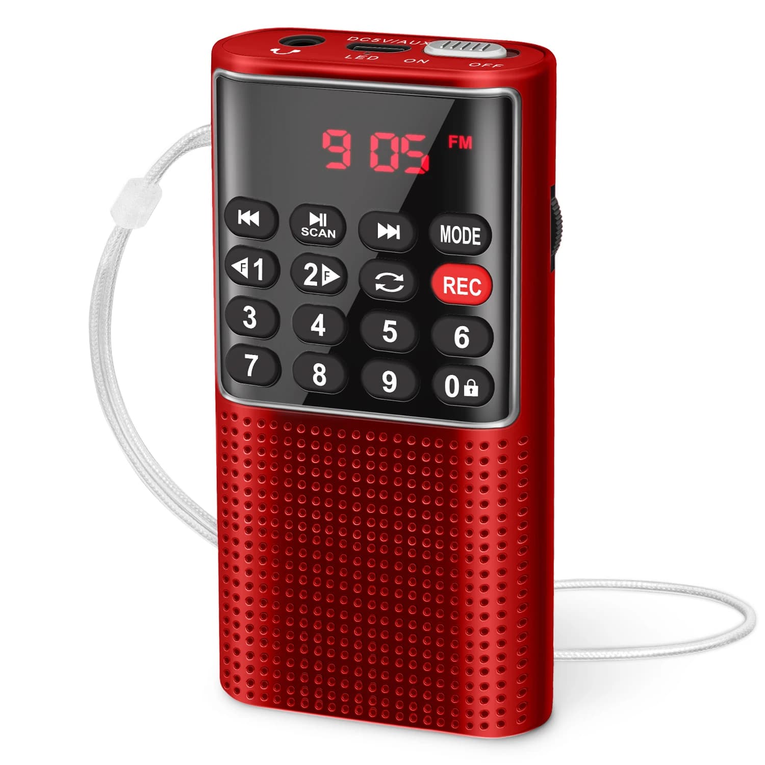Mini Radio FM portátil de bolsillo con tecla numérica, Walkman MP3 de mano con grabadora, batería recargable para Walkman Go y senderismo