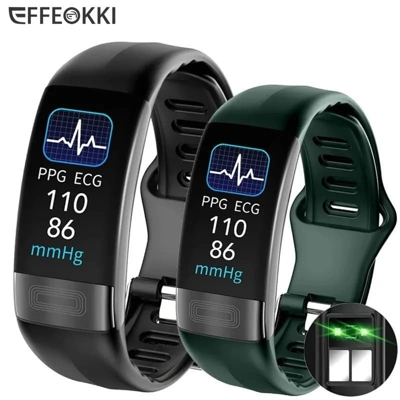 Pulsera inteligente ECG + PPG para hombre y mujer, Smartwatch deportivo resistente al agua, con rastreador de actividad física, calorías, presión