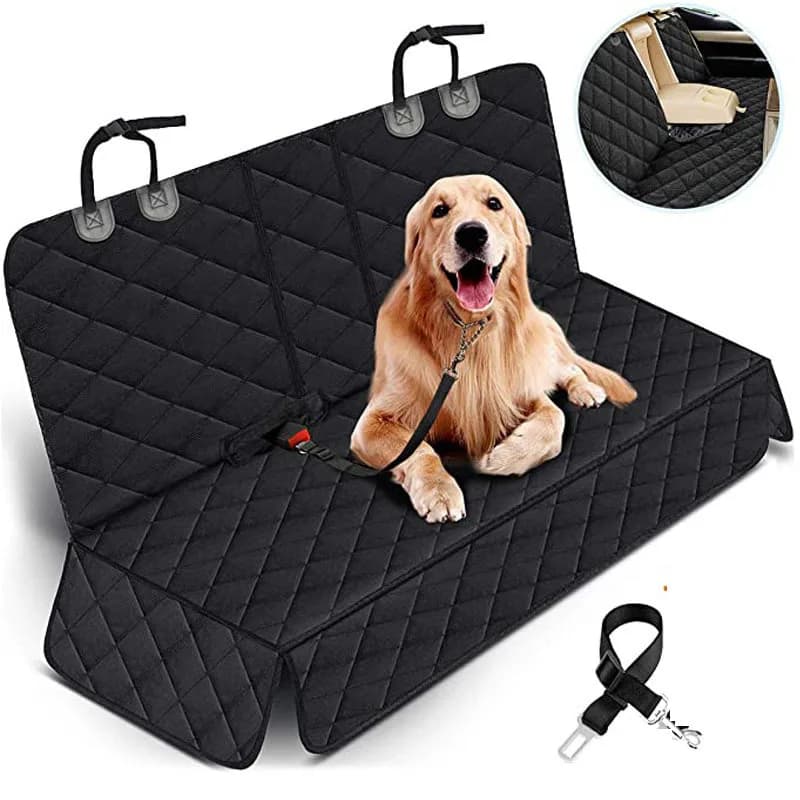 Funda de asiento de perro para asiento trasero de coche, impermeable, Protector de asiento trasero para mascotas, estera antideslizante, portador de