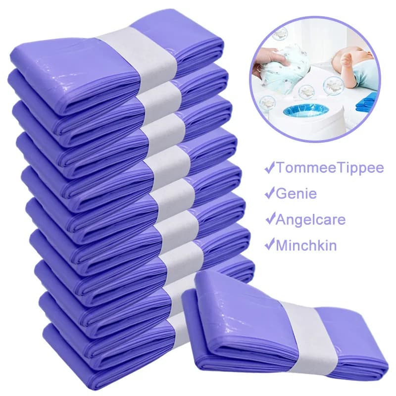 Bolsas de repuesto para pañales de bebé, cubo de basura Morado para Angelcare, Sangenic Tommee Tippee, twist & click para Genie, 1/5/10 piezas