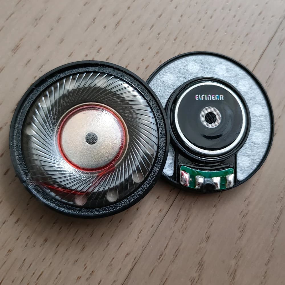 ELFINEAR 1 par (2 piezas) 300ohm 40MM 50MM diafragma de grafeno auriculares Unidades de altavoz