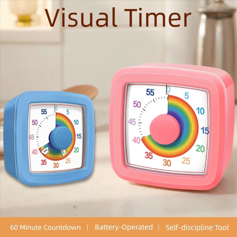 Temporizador Visual, herramienta de autodisciplina para niños, cuenta atrás, aprendizaje de estudiantes de 60 minutos, tiempo de tareas, gestión