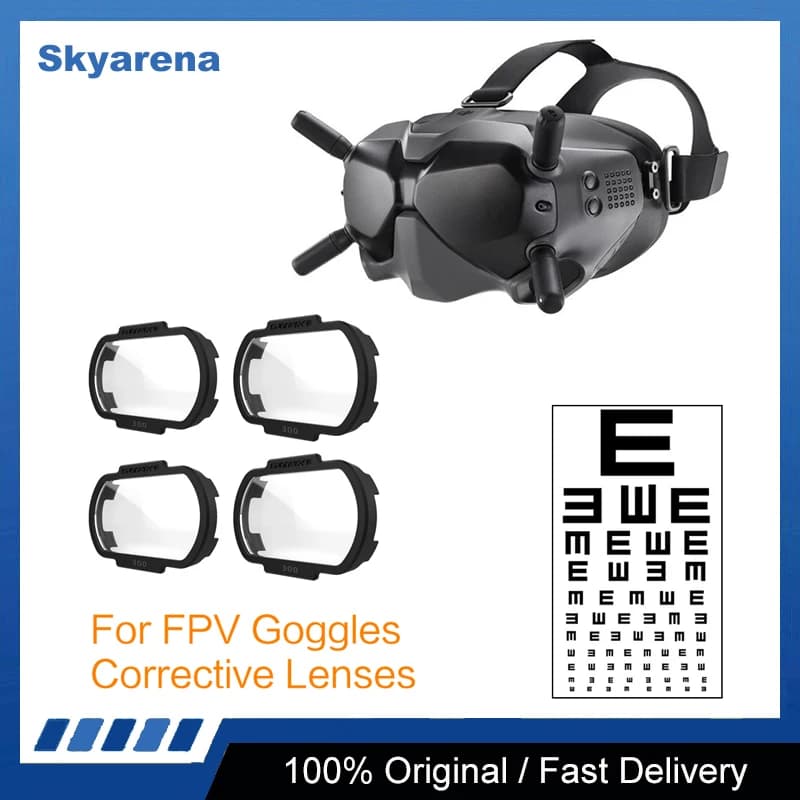 Lentes correctivas para gafas dji fpv v2, accesorios de lentes correctivos para lentes de miopía de 200/300/400/500/800 grados
