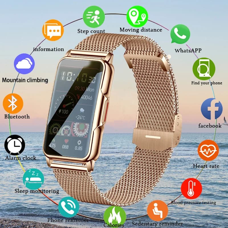 Reloj inteligente LIGE para hombre y mujer, reloj inteligente deportivo con control del ritmo cardíaco completamente táctil de 1,47 pulgadas, nueva