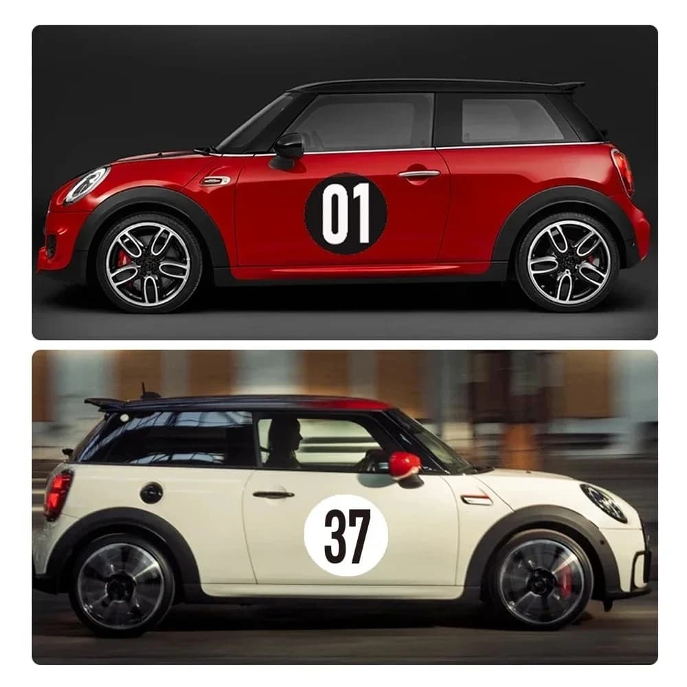 Pegatina personalizable con número lateral de puerta de coche, pegatina decorativa de vinilo para MINI Cooper One Countryman F55 F56 F60 R55 R56 R60