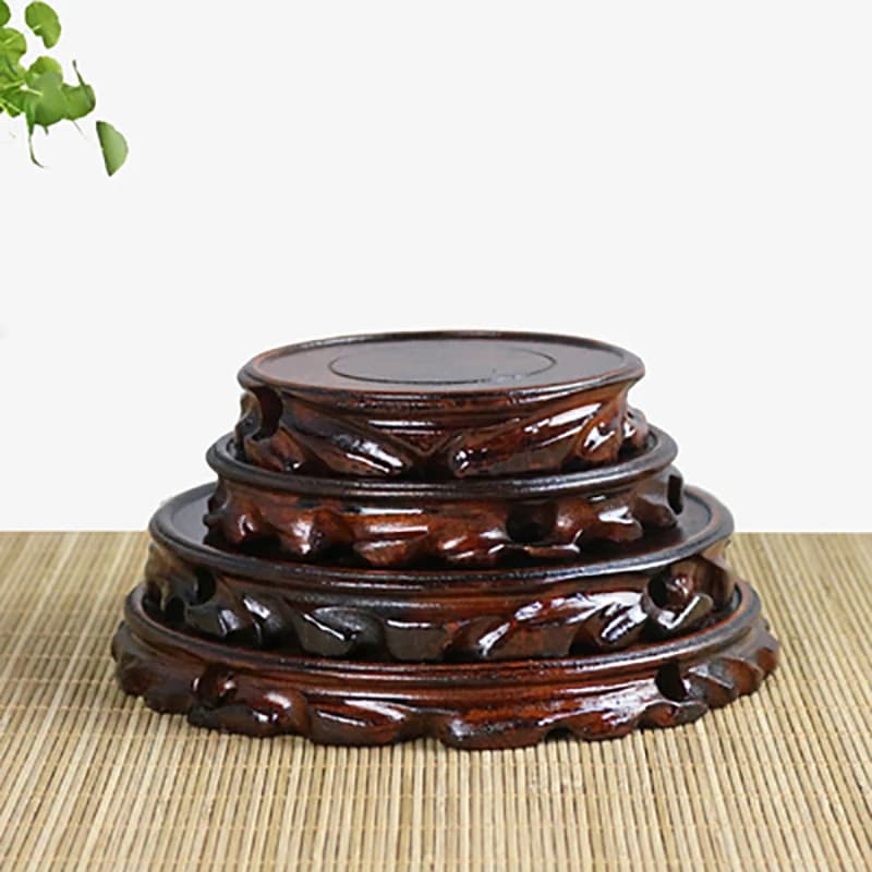 Soporte de exhibición de pedestal de madera, talla de madera maciza, artesanía, Base decorativa para estatua de bonsái, juego de té, adornos de