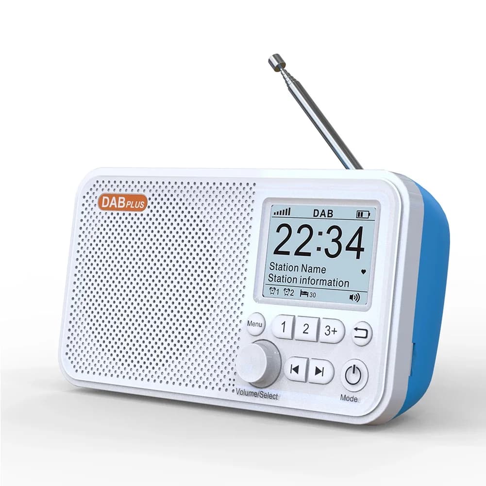 C10 Radio portátil con pantalla LCD, reloj despertador, DAB, DAB + FM, compatible con Bluetooth, Radio de transmisión, compatible con tarjeta TF,