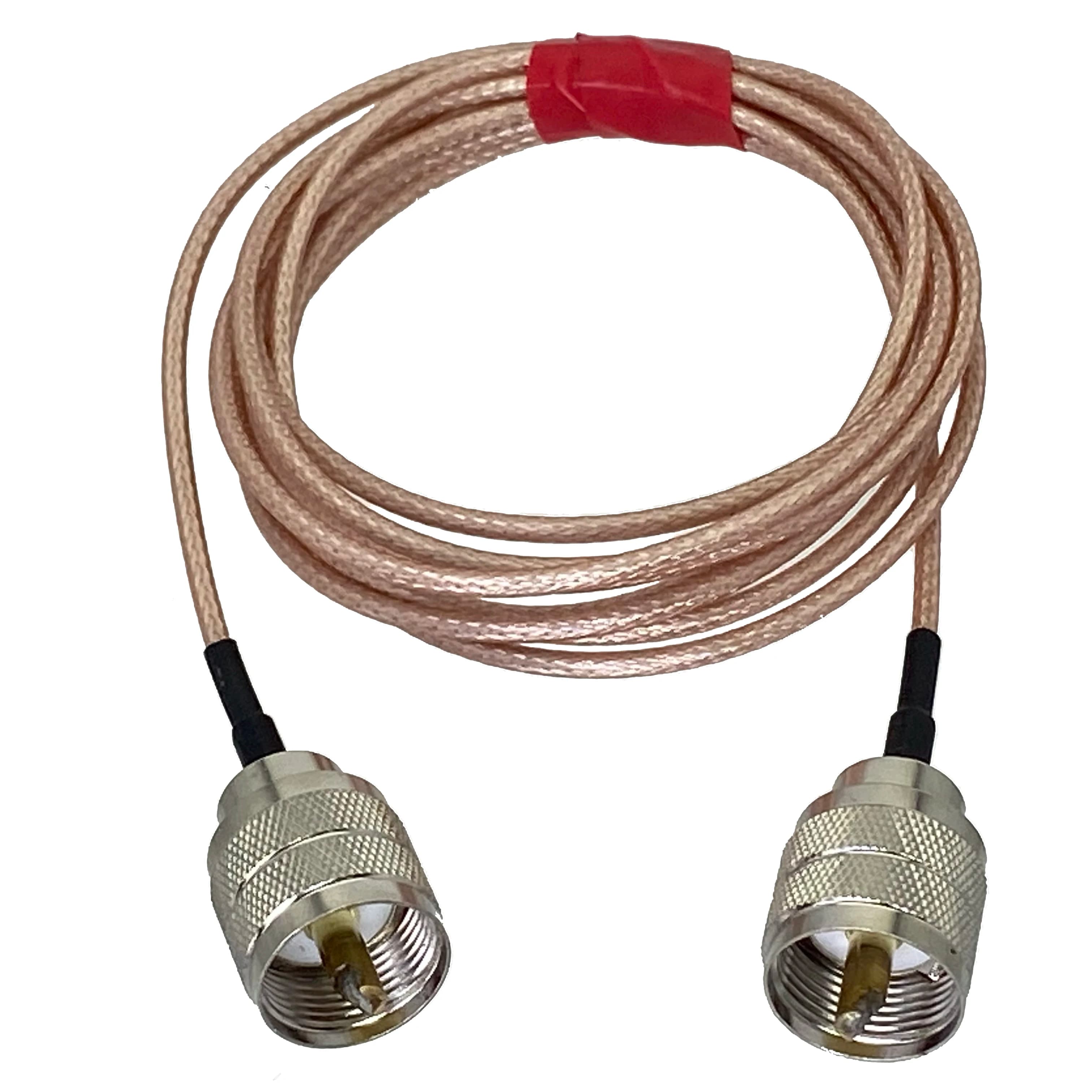 RG316 RF pigtail PL259 UHF macho enchufe a PL259 UHF conector macho puente RF Cable recto 4 pulgadas ~ 10M