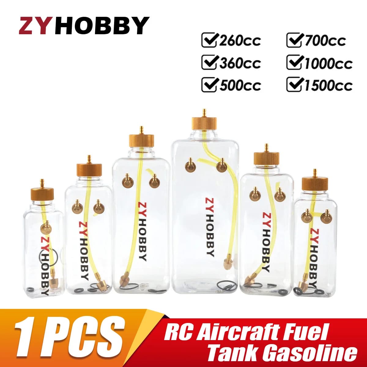 Modelo de avión tanque de combustible RC avión Gas/Petrol Nitro tanques transparentes 260ML 360ML 500ML 700ML 1000ML 1500ML botellas de combustible