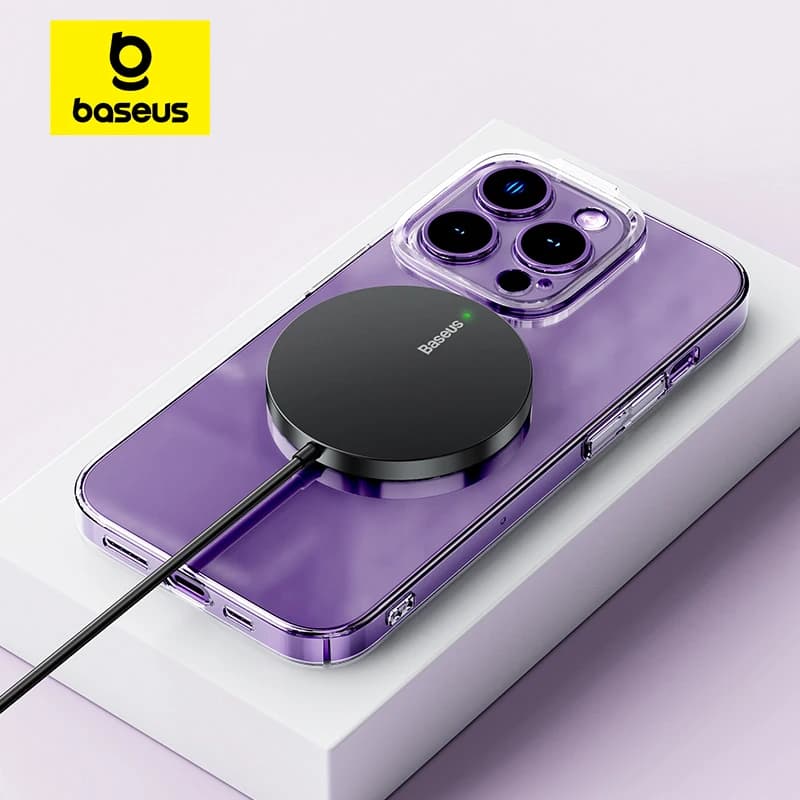 Cargadores inalámbricos magnéticos Baseus de 15W para iPhone 15 cargador inalámbrico Qi almohadilla de carga rápida para iPhone 13 12 Mini