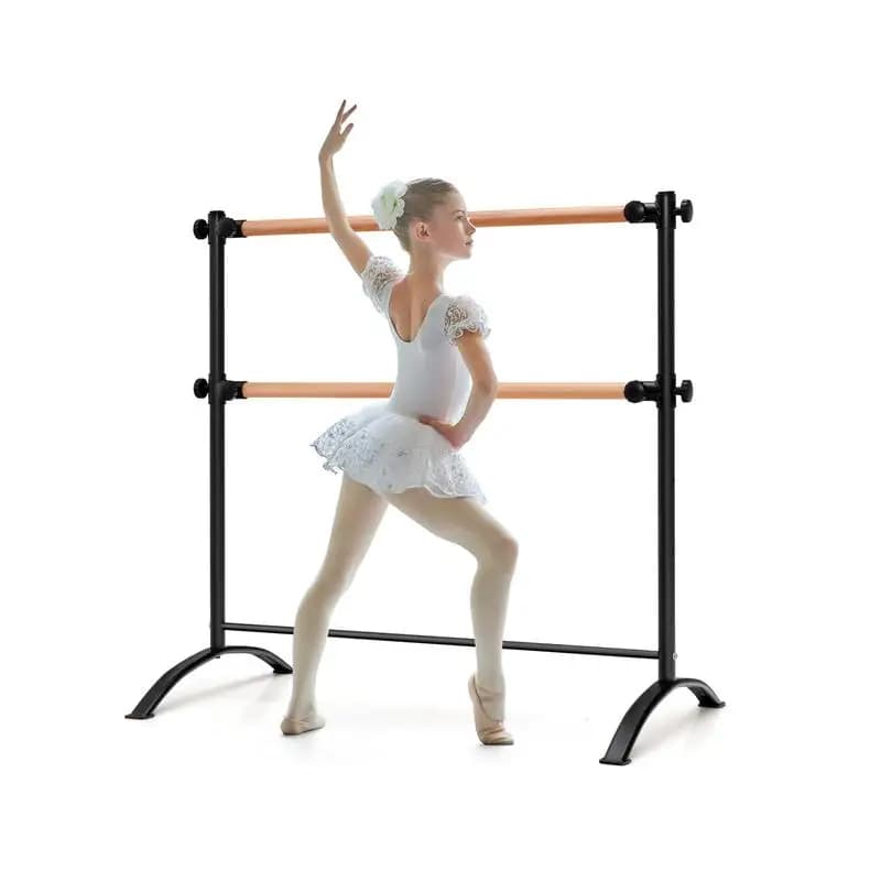 Barra de Ballet Doble Portátil de 4 pies - Diseño Independiente - Altura Ajustable - Ideal para Entrenamiento de Danza, Yoga, Gimnasio en Casa,