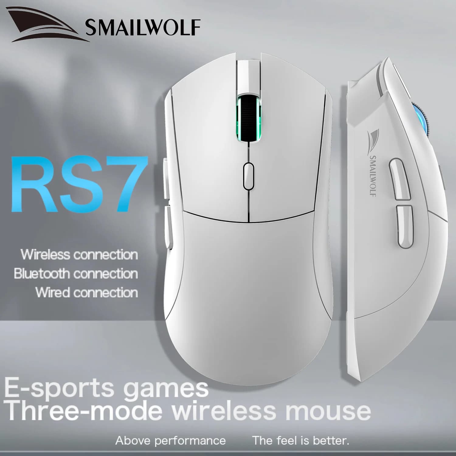 SMAILWOLF RS7 Bluetooth ratón inalámbrico para juegos PAW3311 controlador macro ordenador portátil ordenador de escritorio juego de oficina